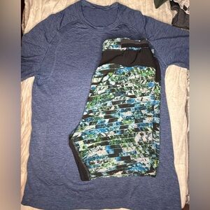 Lululemon Sz small Metal tech & shorts pre owned lot of 2